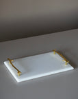 BRICARD PLATEAU EN MARBRE VERITABLE BLANC - ALINDA HOME
