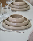 SERVICE DE TABLE MOON BEIGE 27 PIECES 6 PERSONNES