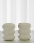 SET OF 2 BUBBLE WHITE MUGS 400ML