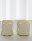 SET OF 2 WAVE BEIGE MUGS 350ML