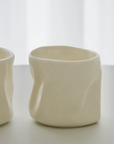 SET OF 2 WAVE BEIGE MUGS 350ML