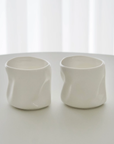 SET OF 2 WAVE WHITE MUGS 350ML