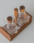 BOUTEILLE D'HUILE&VINAIGRE | SEL&POIVRE | SUPPORT ACACIA | 2X120ML