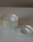 BRICARD LOT DE 6 SOUS VERRE TRANSPARENT GOLD