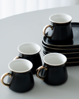 BRICARD OVAL BLACK ESPRESSO COFFEE SET