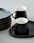 BRICARD OVAL BLACK ESPRESSO COFFEE SET
