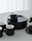 BRICARD OVAL BLACK ESPRESSO COFFEE SET
