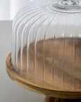 CLOCHE A GATEAU VERRE & ACACIA | 30.5CM