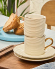 KARACA SERVICE A CAFE IVORY 90ML 12 PIECES 6 PERSONNES - ALINDA HOME