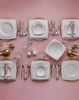 KARACA SERVICE DE TABLE FINE PEARL ROMA | 58 PIECES | 12 PERSONNES