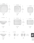 KARACA SERVICE DE TABLE FINE PEARL ROMA | 58 PIECES | 12 PERSONNES