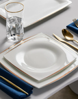 KARACA FINE PEARL AGATE GOLD DINNERWARE SET 62 PIECES