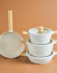 KARACA BATTERIE DE CUISINE SWISS CRYSTAL ALMOND 7 PIECES