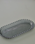 KARACA GLORY ANTHRACITE OVAL GLASS PLATE 25CM
