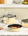 KARACA BATTERIE DE CUISINE EMAILLE CREME ERVA | 14 PIECES
