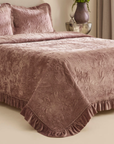 KARACA ENSEMBLE DE COUVRE LIT VIEUX ROSE | 230X240CM | 3 PIECES