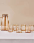 KARACA SERENE AMBER 7 PIECE GLASS SET