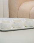 SET OF 3 NEW MOON BOWLS WITH STAND