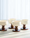 LOT DE 4 COUPELLES APERITIFS SORA ACACIA & PORCELAINE