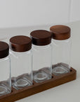 LOT DE 6 POTS A EPICES AVEC SUPPORT ACACIA JAR | 7 PIECES