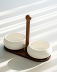 PLATEAU APERITIF DUO CHUBBY ACACIA & PORCELAINE