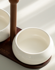 PLATEAU APERITIF DUO CHUBBY ACACIA & PORCELAINE