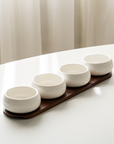 PLATEAU APERITIF CHUBBY ACACIA 4 COUPELLES | 1 PLATEAU