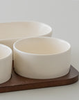 PLATEAU APERITIFS SORA | ACACIA & PORCELAINE | 4 PIECES
