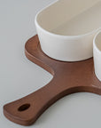 PLATEAU APERITIFS SORA | ACACIA & PORCELAINE | 4 PIECES