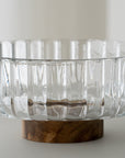 SALADIER EN VERRE & ACACIA DIA | 20.5CM