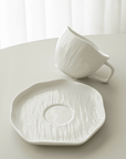 WHITE CERAMIC COFFEE SET 12 PIECES 6 PEOPLE 200ML