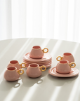 KARACA SERVICE A CAFE KREMA ROSE 90ML | 12 PIECES | 6PERSONNES