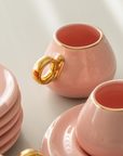 KARACA SERVICE A CAFE KREMA ROSE 90ML | 12 PIECES | 6PERSONNES