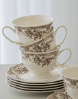 SERVICE A CAFE VINTAGE MARRON | 225ML | 12 PIECES | 6 PERSONNES