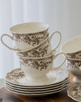 SERVICE A CAFE VINTAGE MARRON | 225ML | 12 PIECES | 6 PERSONNES