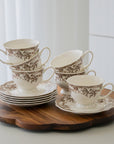 SERVICE A CAFE VINTAGE MARRON | 225ML | 12 PIECES | 6 PERSONNES