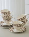 SERVICE A CAFE VINTAGE MARRON | 225ML | 12 PIECES | 6 PERSONNES