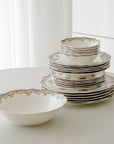SERVICE DE TABLE VINTAGE MARRON | 25 PIECES | 6 PERSONNES