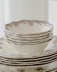 SERVICE DE TABLE VINTAGE MARRON | 25 PIECES | 6 PERSONNES