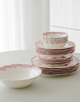 SERVICE DE TABLE VINTAGE ROUGE | 25 PIECES | 6 PERSONNES