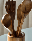 SET D'USTENSILES EN BOIS D'ACACIA | 6 PIECES