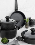 KARACA BIO DIAMOND BATTERIE DE CUISINE NOIR 7 PIECES - ALINDA HOME
