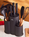 KARACA SET DE COUTEAUX ET USTENSILES BURBY WOOD 14 PIECES - ALINDA HOME