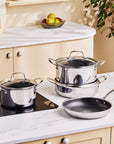 KARACA BATTERIE DE CUISINE CERAMICA STEEL 3PLY 7 PIECES - ALINDA HOME
