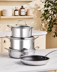 KARACA BATTERIE DE CUISINE CERAMICA STEEL 3PLY 7 PIECES - ALINDA HOME