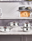 KARACA BATTERIE DE CUISINE EMIRGAN ACIER INOXYDABLE 8 PIECES - ALINDA HOME