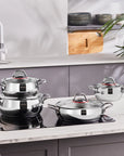 KARACA BATTERIE DE CUISINE EMIRGAN ACIER INOXYDABLE 8 PIECES - ALINDA HOME