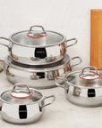KARACA BATTERIE DE CUISINE EMIRGAN ACIER INOXYDABLE 8 PIECES - ALINDA HOME