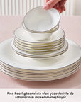 KARACA FINE PEARL SERVICE A BRUNCH NEW FAME PLATIN 6 PERS. 26 PIECES
