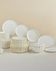 KARACA SERVICE DE TABLE FINE PEARL EXTRA SHELL GOLD | 55 PIECES | 12 PERSONNES